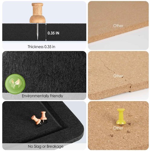 MaxGear Extra Large Bulletin Board 72" x 48", Foldable Felt Board Vision Board Supplies, Cork Board for Office, Home, School, Small Pin Boards for Walls Decorative Display Board Black