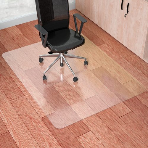 100pointONE Office Chair Mat for Hardwood Floor, 60" x 46" Transparent Desk Chair Floor Mat for Hard Floors, Plastic Floor Protector Mat for Office & Home
