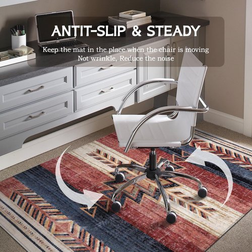 Office Chair Mat for Hardwood & Tile Floor 48"x60",Classic Southwestern Medallion Computer Chair Mat for Rolling Chairs Carpet,Western Aztec Under Desk Non Slip Gaming Rug Rubber Backing Protector Mat