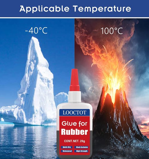 LOOCTOT Black Rubber Glue - Super Instant Adhesive for Rubber & Materials | 20g Tube