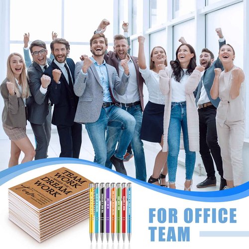 Sabary 100 Pcs Team Appreciation Gifts Team Notebooks for Employees Thank You Notepads Metal Ballpoint Pens Bulk Gifts for Office Coworkers Staff Volunteer Teacher Nurse