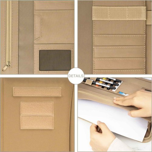 VEPKOIT Military Zippered Padfolio and Tactical Notebook Cover with Legal Pad for A4 Folder, Large OCP Binder Planner for Men and Women - Army Leaders Book Organizer(Coyote)