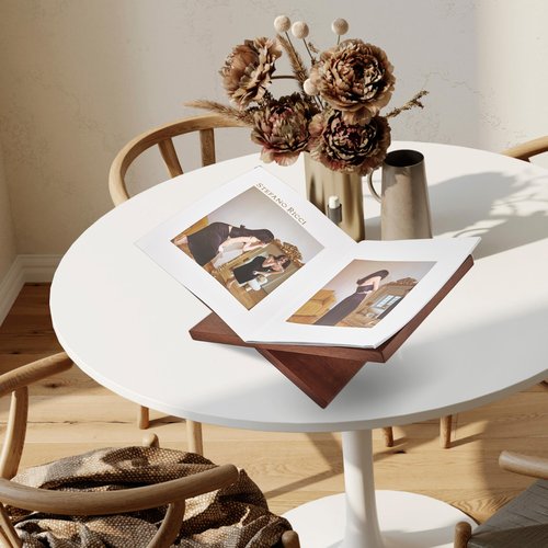 Honygebia Solid Wood Book Stands - Cross Frame Sapele Wooden Book Holder, Open Bookstand for Display and Reading, Suitable for Art, Bible, Cookbook, Easel, Magazine, Textbooks