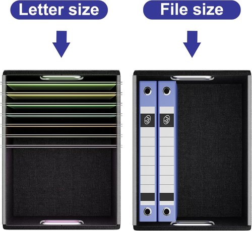 Huolewa Decorative Leather File Organizer - Set of 4 Stylish Storage Boxes with Lids for Home/Office