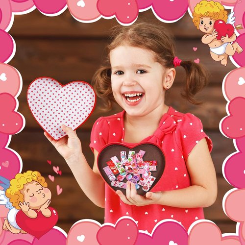 Honoson 48-Piece Valentine’s Day Magnetic Bookmark Set | Fun Page Markers & Clips for Kids, 24 Unique Designs