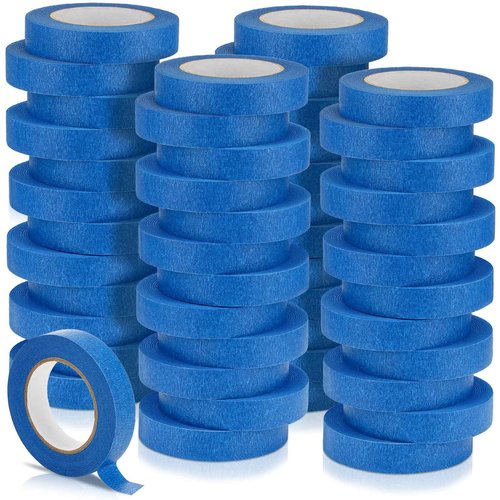 Fumete 72 Rolls Blue Painters Tape Bulk 1 Inch x 55 Yards Painters Masking Tape No Residue Wall Painting Tapes for Wall Painting Decoration DIY Supplies