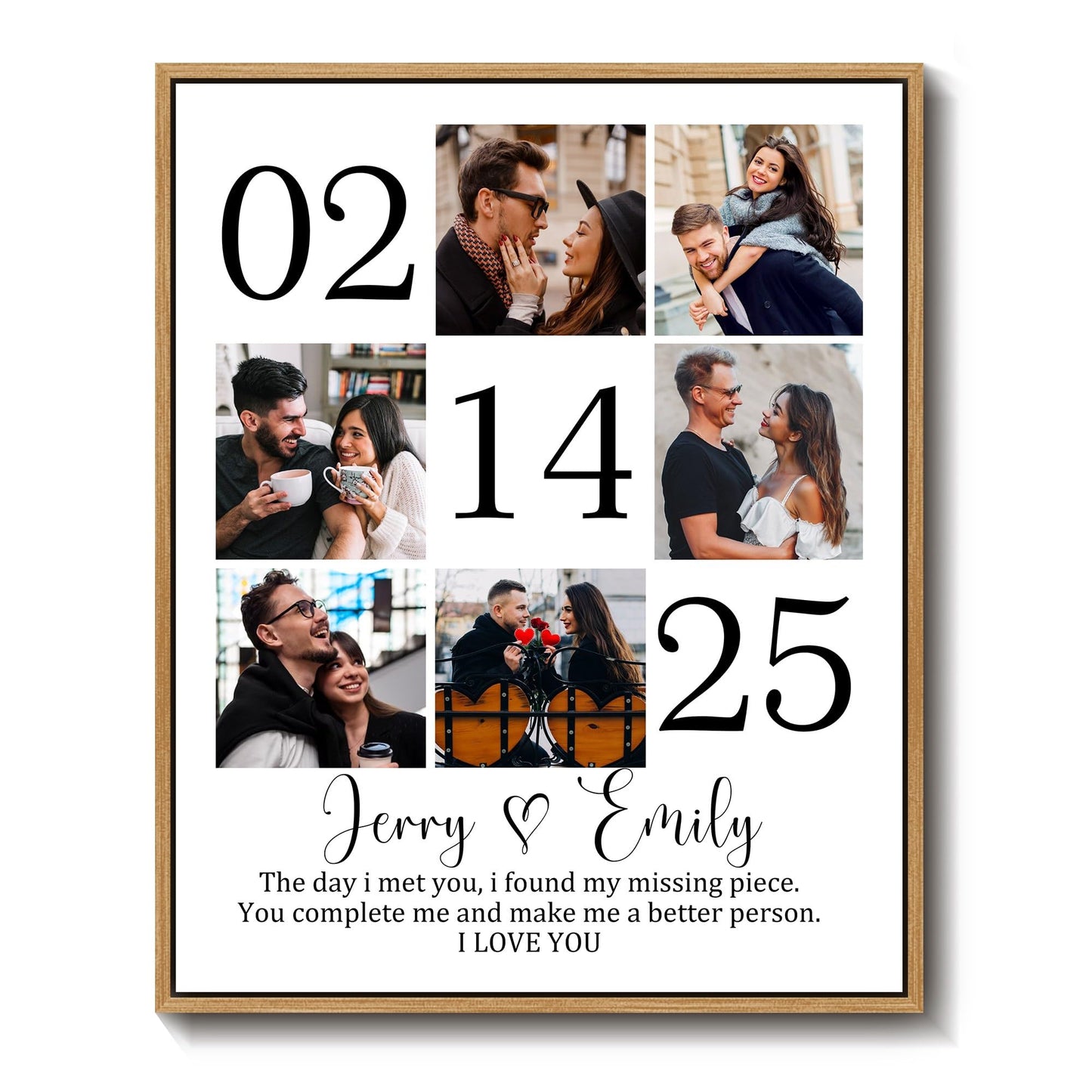 Custom Couple Canvas Personliazed Valentines Day Gifts for Him/Her Customized Anniversary Birthday Gifts for Boyfriend/Girlfriend Personalized Gifts for Women
