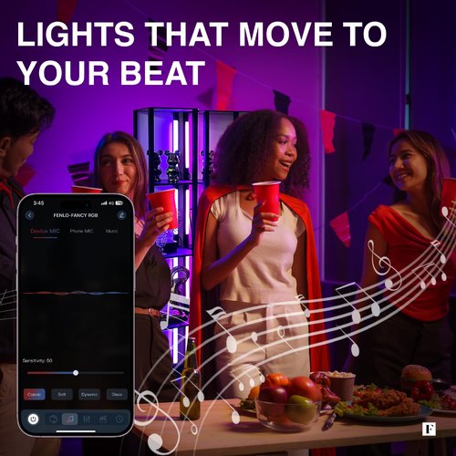 FENLO RGB Floor Lamp with Shelves - Full Color Temperature Control, Adjustable Brightness and Bright Long Lasting Integrated Lighting - Full Spectrum Color Changing Lights