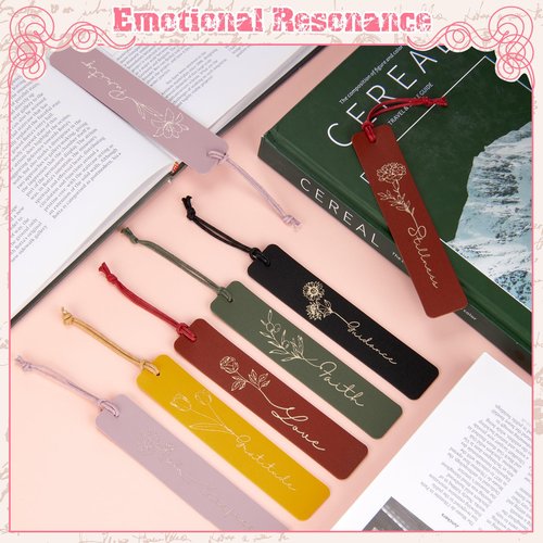 Skyygemm 10 Pcs Christian Bookmarks for Women 1.2" x 5.9" Soft Leather Bible Inspired Bookmark with Floral Uplifting Words Personalized Religious Gifts for Book Lovers Mother Readers Church(Pastel)