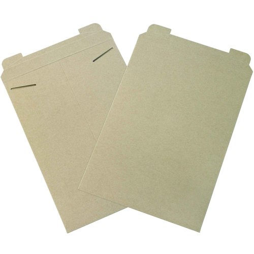 Box USAFlat Mailer13"L x 18"W 100-Pack Kraft,Stayflat Mailer Envelope Durable Lightweight Rigid Mailers for Documents, Photos, Artwork, Shipping & Document Storage 13x18 18x13