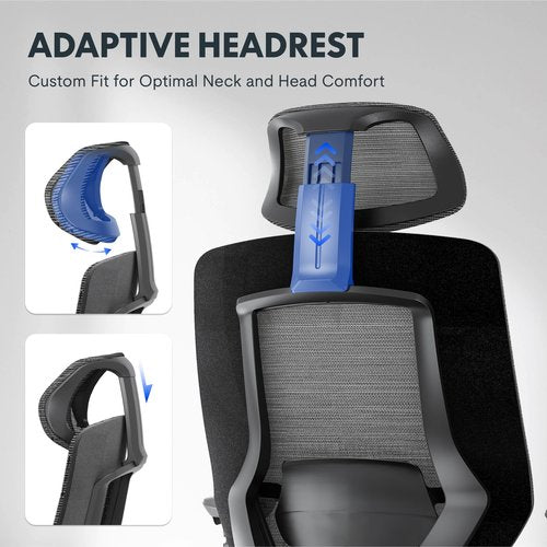 FLEXISPOT Upgraded OC6 Big and Tall Office Chair Heavy Duty,4D Armrest Mesh Ergonomic Home Office Chair with High Back,Lumbar Support,Tilt Function,and 360°Swivel Wheels(Black)