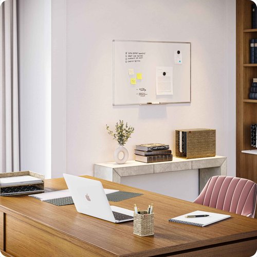 U Brands Magnetic Dry Erase Board White Board, 36" x 24", Slim Aluminum Frame, Includes Dry Erase Marker, Magnet, and Clip-On Tray