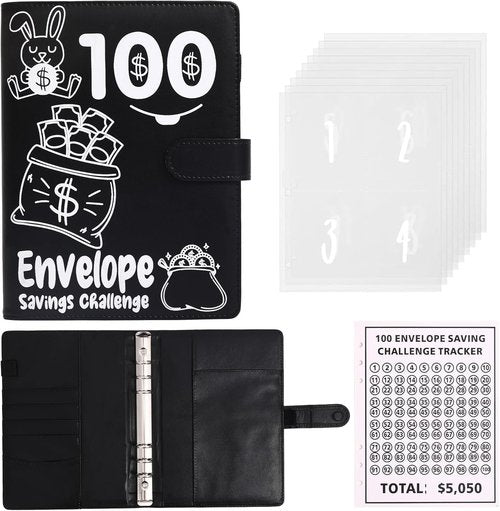 BOBO RABBIT Budget Planner Binder - 100 Envelopes for Money Saving Challenge | Save $5,050