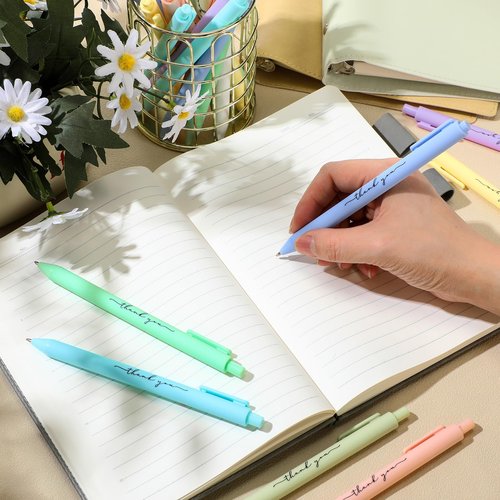 Dispowreath 50 Pcs Thank You Pens Bulk Multicolor Ballpoint Pens Thank You Gift for Men Women Employee Holiday Appreciation Gifts for Teacher Office Party Favors