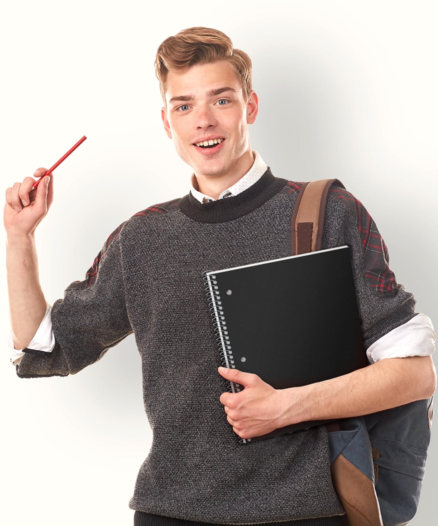 Dunwell College Ruled Spiral Notebook (Black), 1 Subject Notebook 8.5 x 11 for School, Plastic Cover, Pocket Divider, 100 Sheets (200 Pages), 3-Hole Punched Perforated 8 1/2 x 11 Paper