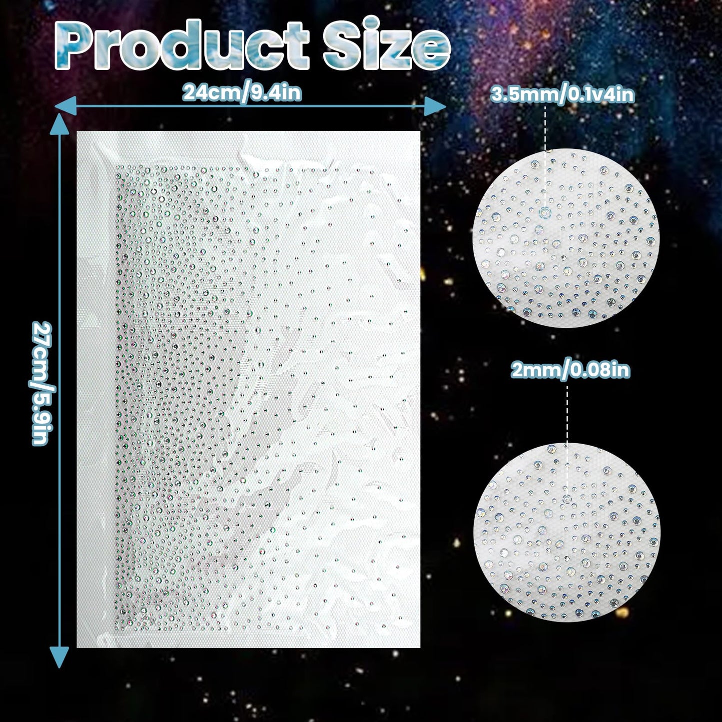 12 Sheets AB Iron on Rhinestone Sheets for Heat Press | Hotfix Rhinestone Transfers, Flat Round Crystal Decals, Glitter Gems Stickers, Iron on Patches for T-Shirts, Denim, Clothing, DIY Crafts