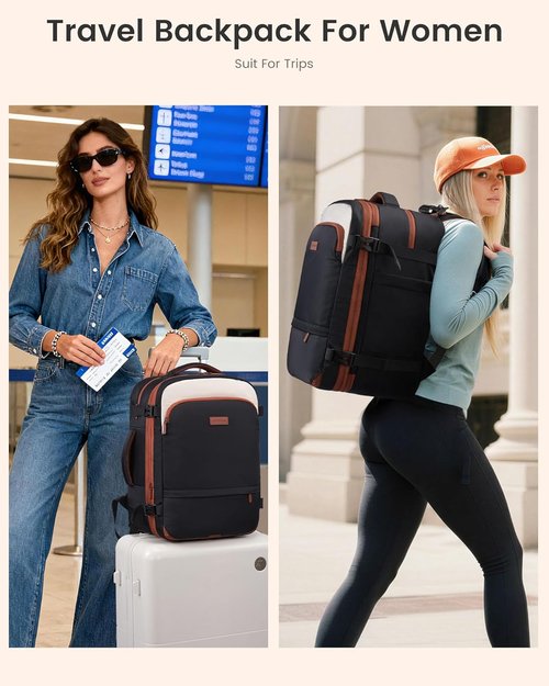 LOVEVOOK Travel Backpack - 45L Expandable Carry-On Bag | Waterproof Business & Weekend Essentials, Fits 17" Laptop
