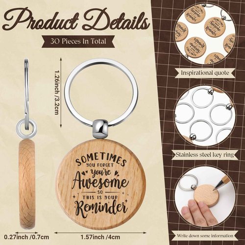 Cholemy 90 Pcs Thank You Gifts Graduation Teachers Employee Appreciation Gifts Bulk Team Coworker Christian Inspirational Spiral Motivational Bamboo Pen Kraft Notebooks with Keychain(Awesome Sign)
