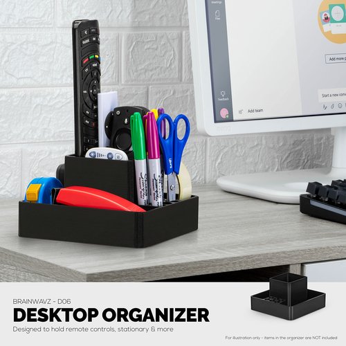 BRAINWAVZ Pen Holder & Desktop Stationary Organizer, TV Remote Control & Office Supplies, For Pens, Pencils, Scissors, Staplers Other Small Home Office Supplies & Accessories (D06)