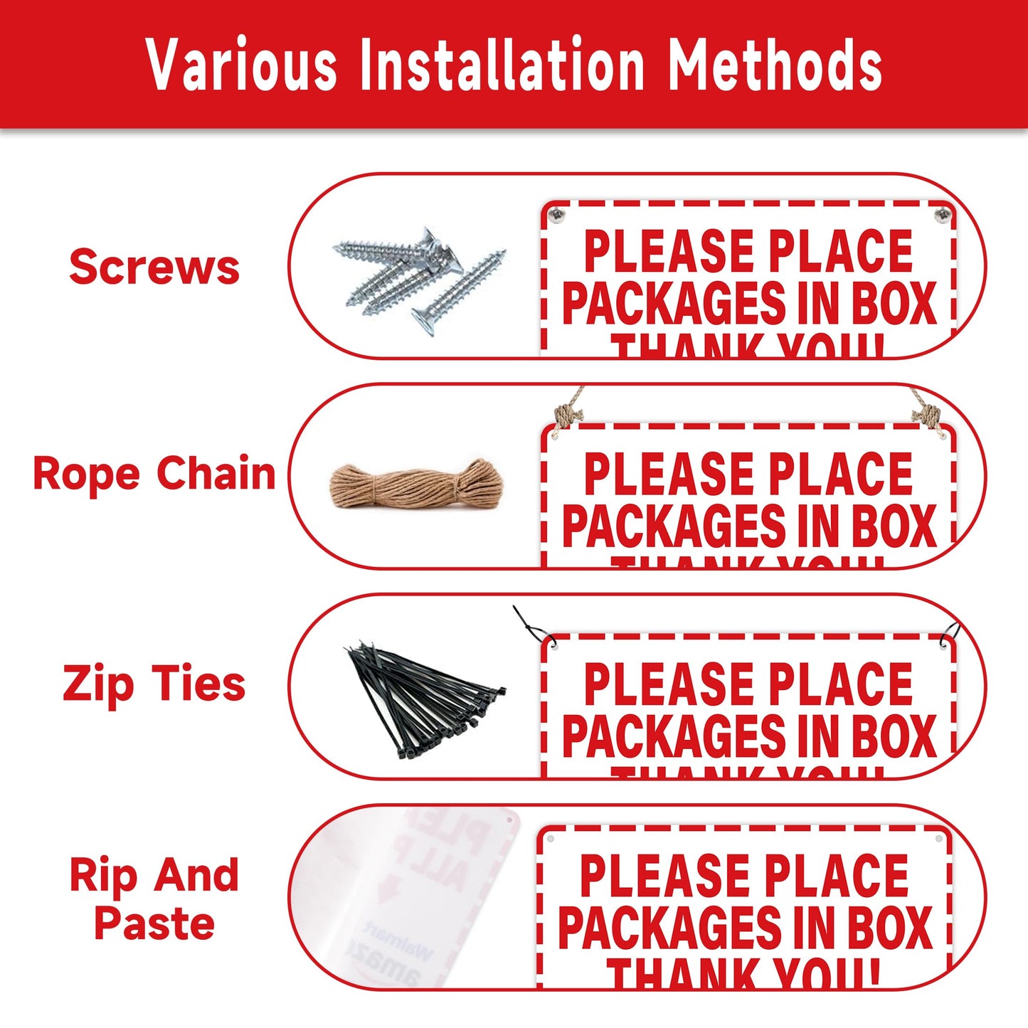 Please Leave Packages and Deliveries Here Sign，Self-Adhesive Weatherproof and Anti-fading Deliver All Packages to Front Door Sign, Please Place Packages in Box for Home, Office, Shop, Box, Door
