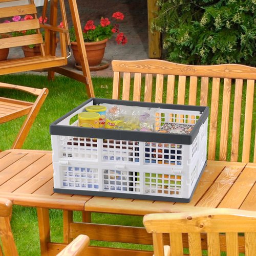 Sadstory 34 L Folding Plastic Storage Crates, Collapsible Storage Crate, 4 Packs