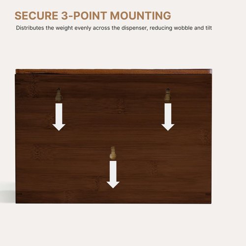 eBun Bamboo C Fold Paper Towel Dispenser – Wall Mount & Countertop Napkin Holder for Multifold, Z-Fold Styles, Modern Farmhouse Paper Towel Holder for Bathroom, Kitchen, Office & Commercial Use, Brown