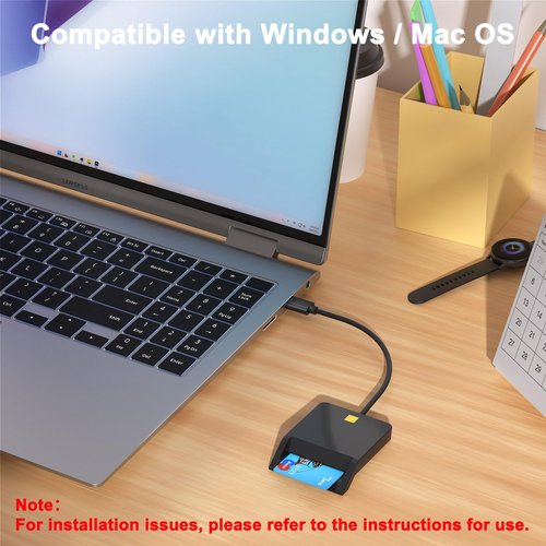 CAC Card Reader Military, USB Smart Card Reader, DOD Military USB Common Access CAC Compatible with Mac OS, Win