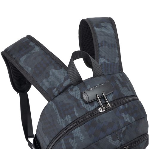 Tzowla Business Laptop Backpack Water Resistant Anti-Theft Backpack with USB Charging Port and Lock 15.6 Inch Computer Backpacks for Women Men, Casual Hiking Travel Daypack (Navy Blue Camo)