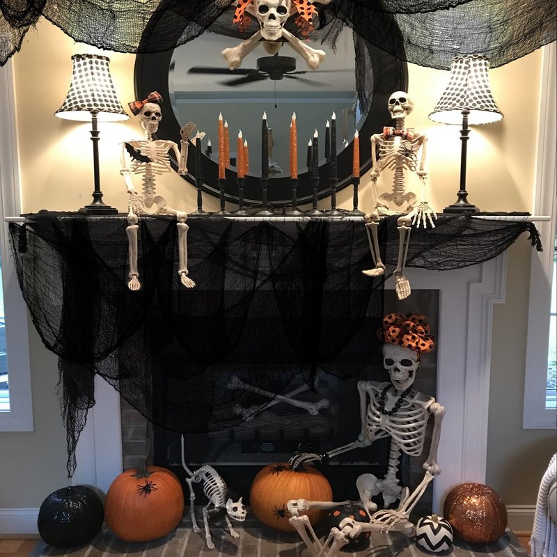 Qtisky Set of 5 Halloween Creepy Gauze Cloth Decoration, Indoor Outdoor Black Scary Halloween Gauze Tapestry Decor, Spooky Decorations for Home Wall Yard Haunted House Party Supplies, 72 x 30 inch