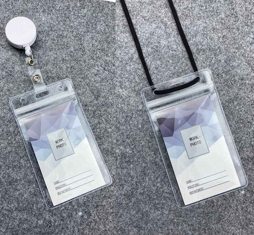 KINGSUM Vertical ID Badge Holders Sealable Waterproof Clear Plastic Holder, Fits RFID/Proximity/Badge Swipe Cards or Credit (300Pcs, Vertical)