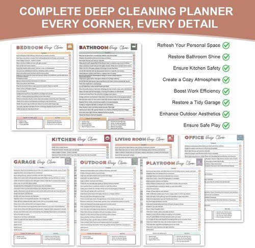 ADHD Cleaning Planner - Organized Schedule & Checklist for Adults | Daily, Weekly, Monthly Use