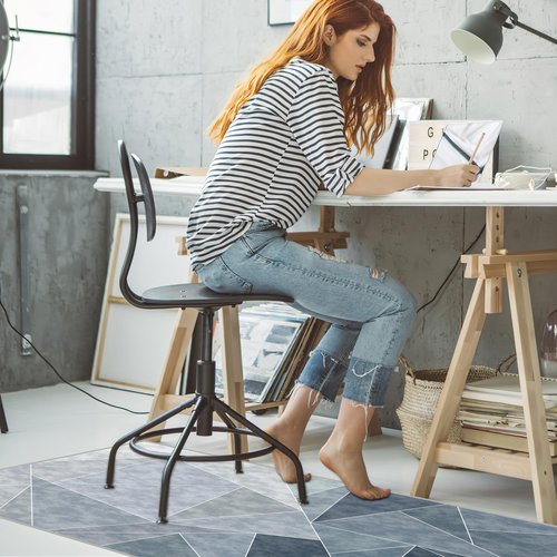 55"x36" Office Chair Mat,Heavy Duty TPE Floor Protector for Hardwood Tile Floors,Non-Slip Desk Chair Mat for Office, Gaming Room Living Room (Blue)