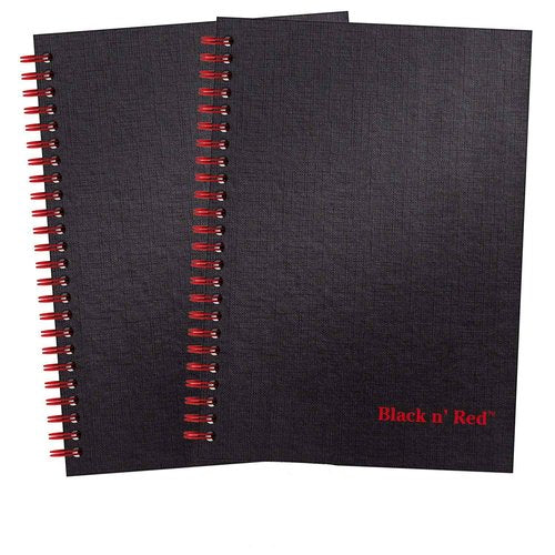 Black n' Red Notebook, Durable Hardcover, Premium Optik Paper, Scribzee App Compatible, Environmentally Friendly, Spiral Binding, 8-1/4" x 5-1/4", 70 Double-Sided Ruled Sheets, (Pack of 2)