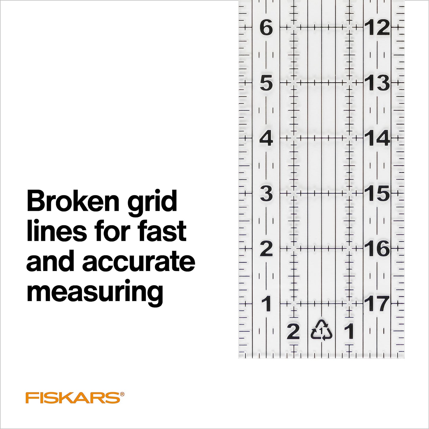 Fiskars Sewing Ruler, 3" x 18" Acrylic Ruler with Gridlines, Sewing and Quilting Supplies, Arts and Craft Supplies, Clear