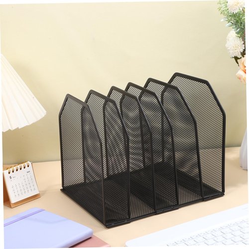 OSALADI Upright Mesh Desk File Organizer Removable Section Sorter for Office Home and Classroom Storage Stylish and Functional File Holder