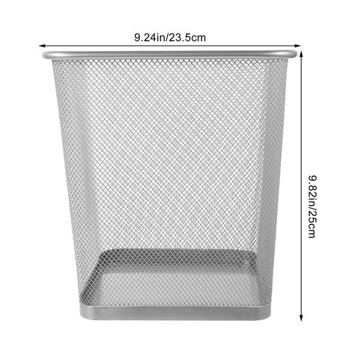 PRETYZOOM Mesh Wastebasket, Metal Wire Rectangular Trash can for Office Home, Small Garbage Can, 20x20x25cm