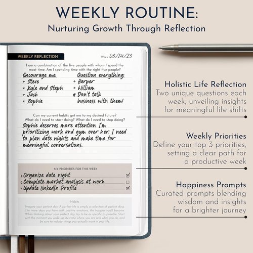Gratitude Journal by Premium – 6-Month Guided Daily Prompts & Habit Tracker | Hardcover, 249 Pages, Lay Flat, 100gsm Paper – Ideal Mindfulness Gift for Men