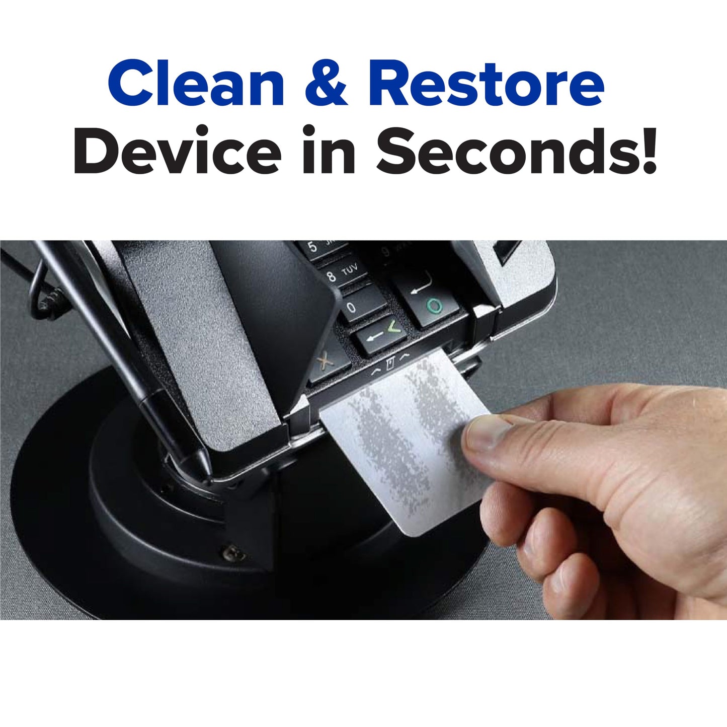 KICTeam - Waffletechnology® Cleaning Cards for Verifone Card Reader Payment Machines (40 Cards) - Verifone Tested & Approved - Presaturated with Quick Drying Solution - Made in USA