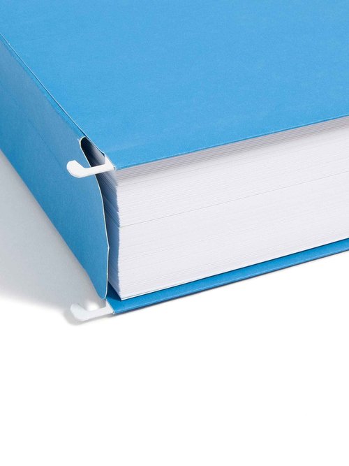 Smead Hanging Pocket with Full-Height Gusset, 2” Expansion, 1/5-Cut Adjustable Tab, Letter Size, Sky Blue, 25 per Box (64250)