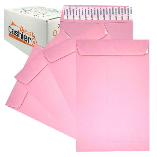 500 Cashier Depot 6 X 9 Catalog Envelopes, Peel & Seal Flap, Sturdy 24lb. Paper, 500/Box (Pink)