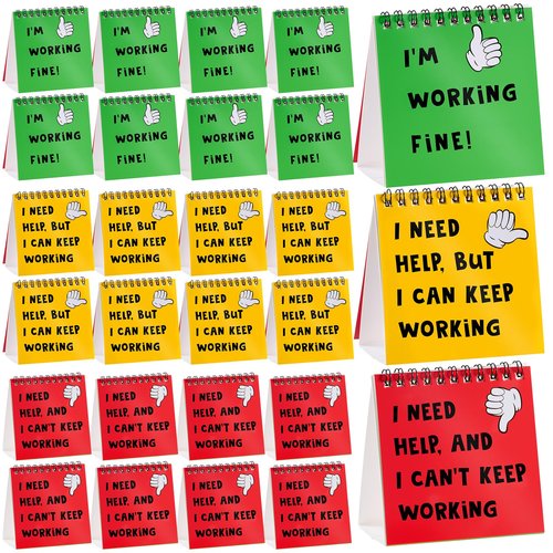 24PCS I Need Help Mini Flip Chart,Classroom Management Tools Self Assessment Cards for Students Behavior,Educational and Learning Activities Supplies for Elementary Students Teachers Classroom School