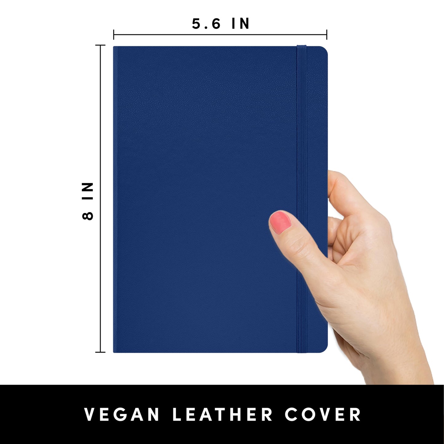 PAPERAGE Blank Journal Notebook, (Royal Blue), 160 Pages, Medium 5.6 in x 8 in - 100 GSM Thick Paper – Hardcover Journaling Notebook for Work, School, Note Taking or Sketching