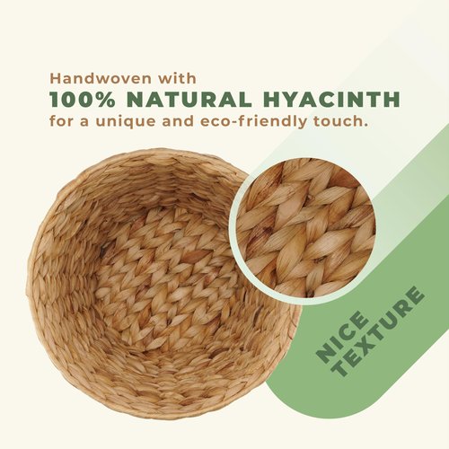 84ECO 2 Pack Wicker Trash Can, Wicker Waste Basket for Bathroom, Rattan Trash Can