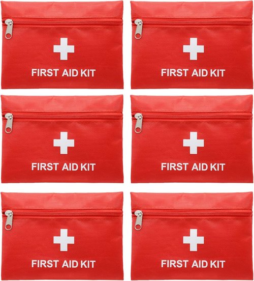 Faylapa Mini Travel First Aid Kit Pouch - 6Pcs Empty Bags for Home, Office, Car & Camping - Blue