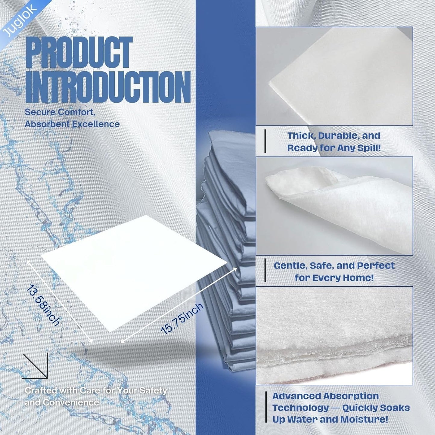Water Absorbent Mats by [Brand Name] - 10 Reusable Quick-Dry Pads | 13.8" x 15.8" for Home & Garage