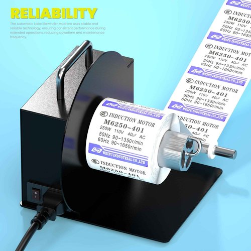 Automatic Label Rewinder, Auto-Sync Thermal Label Rewinder, 2-Way Label Rewinding Machine for Ø1.6”/3.0" Cores, Supports No Core Rewinding, Max. Ø7.1” Label Roll (R3 Pro)