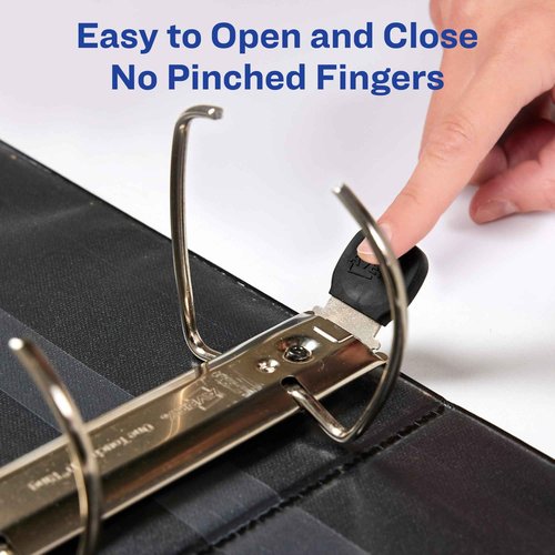 Avery Heavy-Duty 3 Ring Binder with Label Holder, 5 Inch One Touch EZD Rings, 2.3/4.8 Inch Spine, 1 Black Binder (79996)