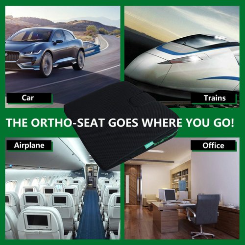 IHEALTHCOMFORT(19.7×17.7inches Extra Large Sciatica Seat Cushion for Office Chair,Oversized Car and Truck Seat Cushion,U-Cut Long Sitting Pain Relief Chair Pad