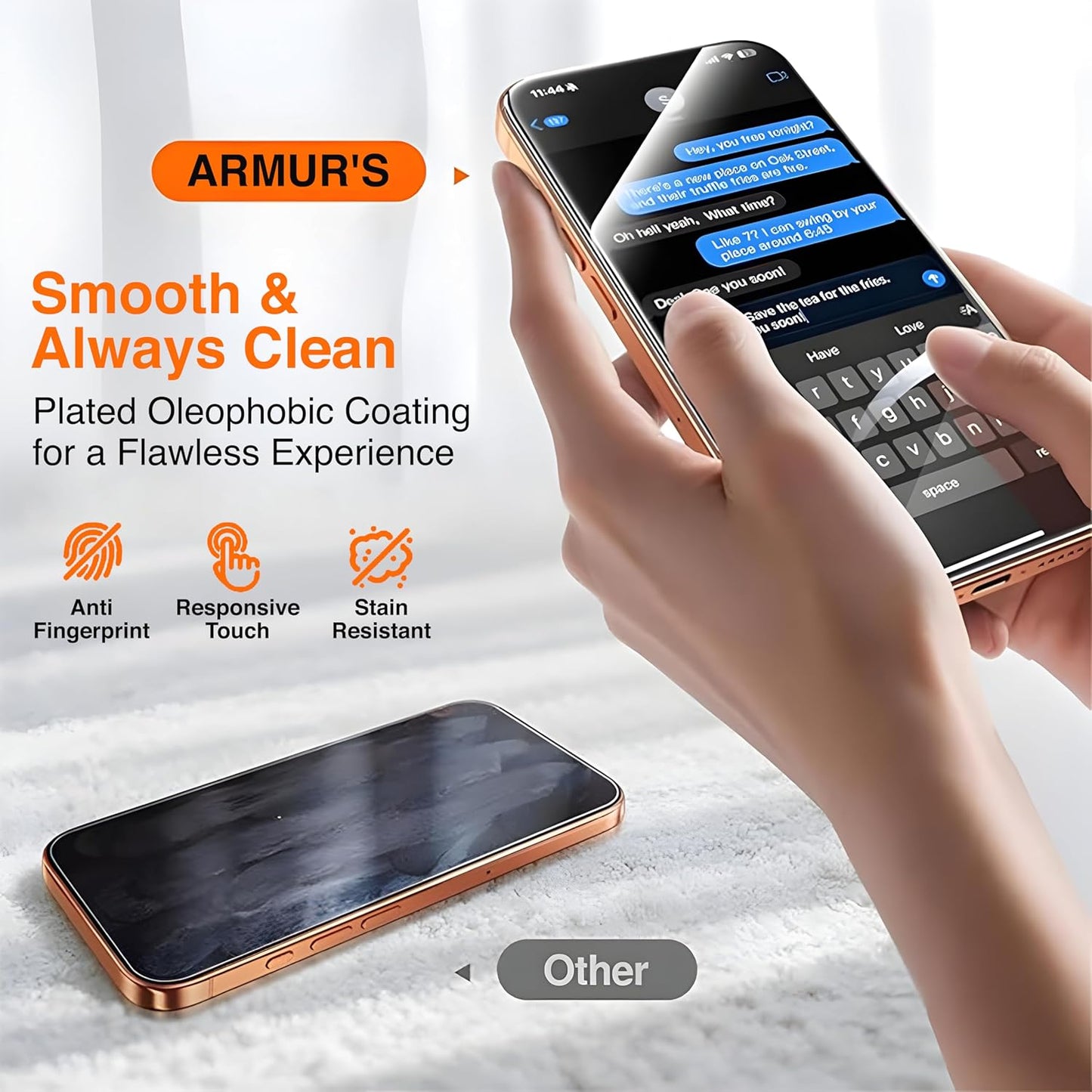 ARMUR ImpactMax 9H+ Tempered Glass Screen Protector 3-Pack for iPhone 16 6.1" – Crystal Clear, Full Edge Coverage, Military-Grade Protection, Easy Install Kit