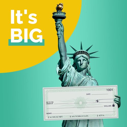 Giant Check | 36x16 Dry Erase Big Check for Presentations - Oversized Fake Check Award